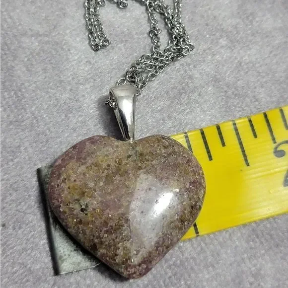 Karis Rhodonite Heart Pendant Necklace